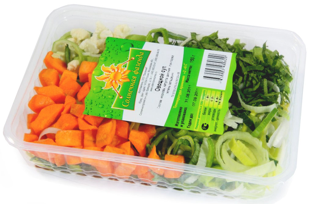 Фруктовый полуфабрикат. Овощной набор для салата. Упаковка овощей. Фасованные овощи. Овощи в вакуумной упаковке.